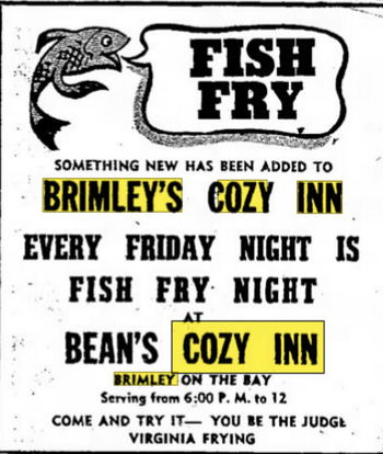 Cozy Inn - Aug 18 1953 Ad